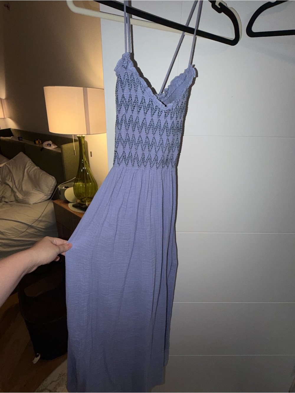 Free People Boho Smocked Midi Dress in Lavender